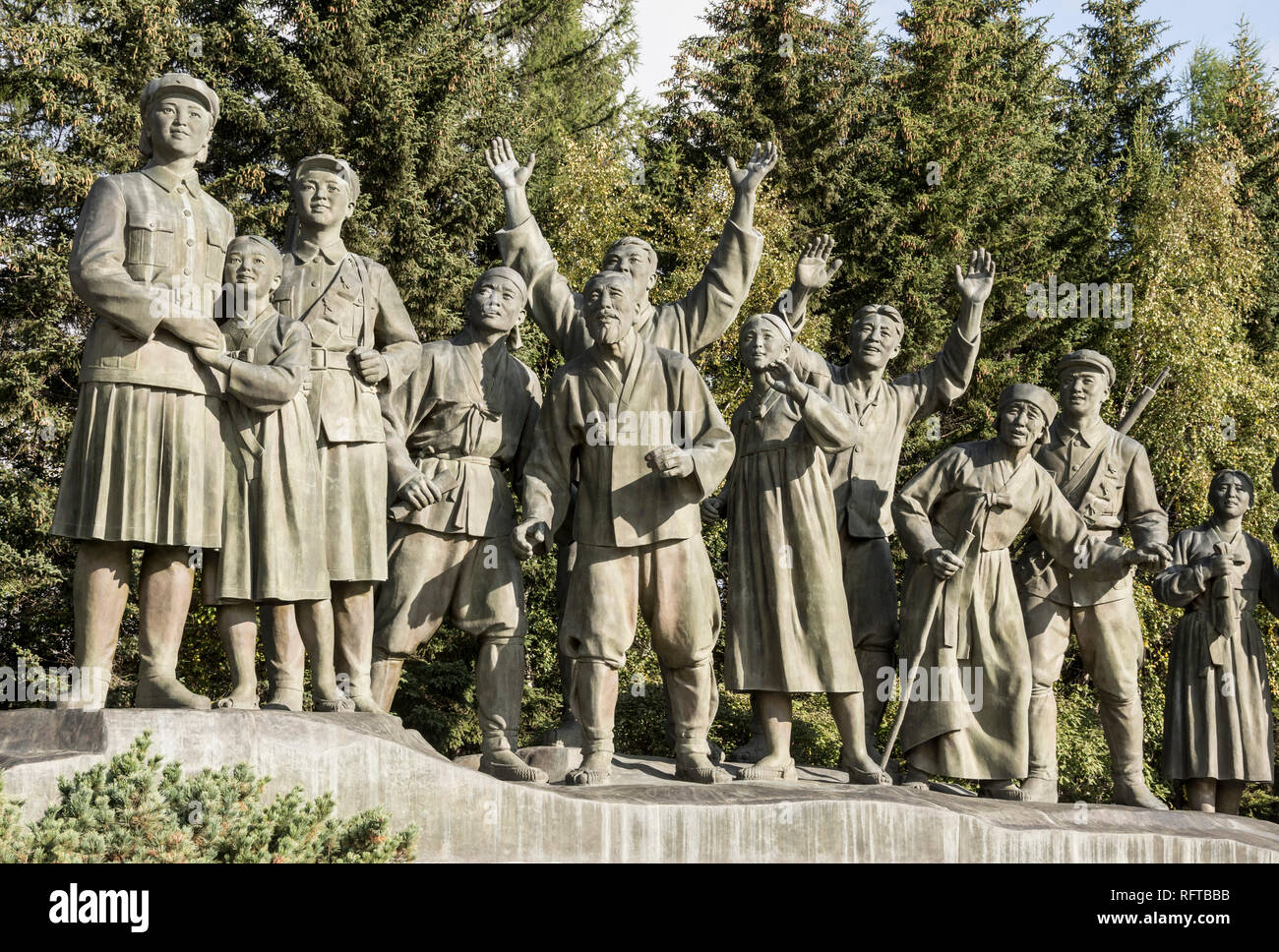 Samjiyon Grand monumento, Mount Paekdu, Corea del Nord, Asia Foto Stock