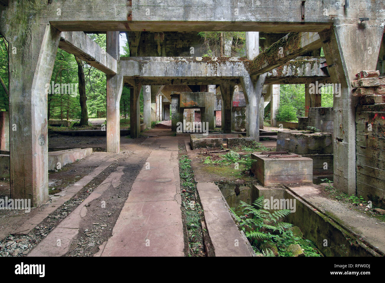 Ex la miniera di stagno abd guerra campo di prigionia Rolava - Sauersack, Monti Metalliferi, Repubblica Ceca Foto Stock