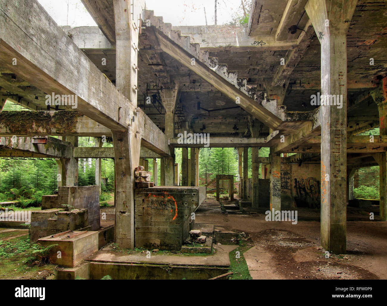 Ex la miniera di stagno abd guerra campo di prigionia Rolava - Sauersack, Monti Metalliferi, Repubblica Ceca Foto Stock
