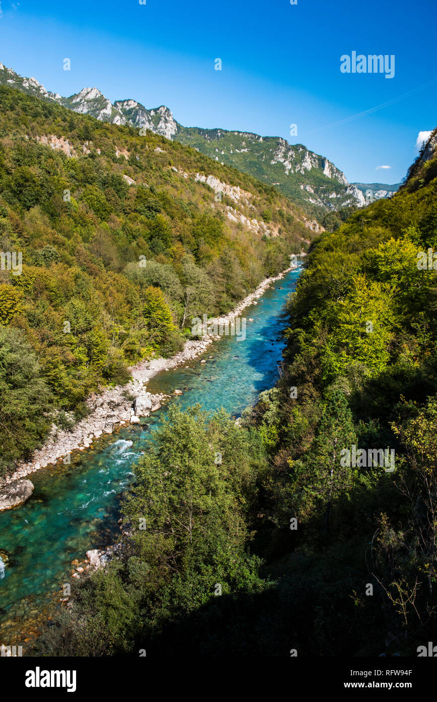 Tara canyon del fiume Gorge, Bosnia e Erzegovina confine con il Montenegro, Europa Foto Stock