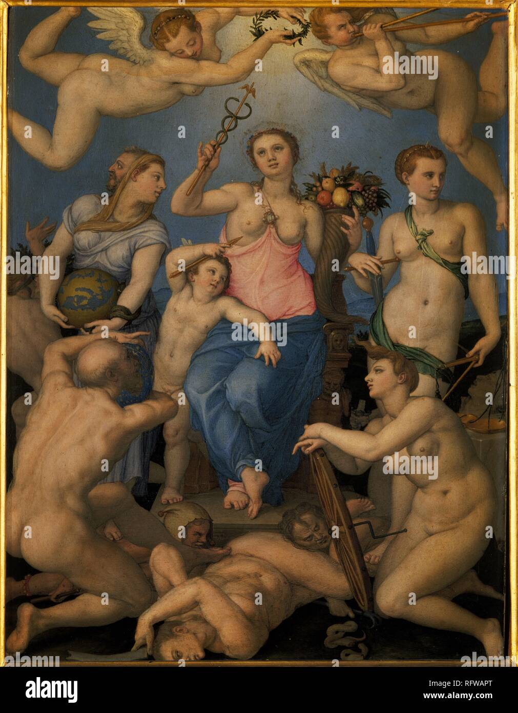 Allegoria della felicità. Museo: Galleria degli Uffizi di Firenze. Autore: Bronzino. Foto Stock