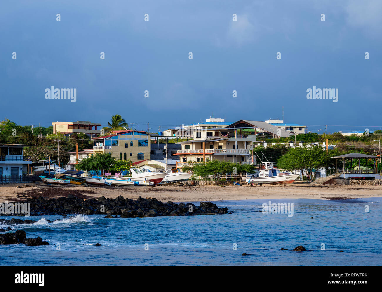 Puerto Baquerizo Moreno, San Cristobal (Chatham) Isola, Galapagos, Sito Patrimonio Mondiale dell'UNESCO, Ecuador, Sud America Foto Stock