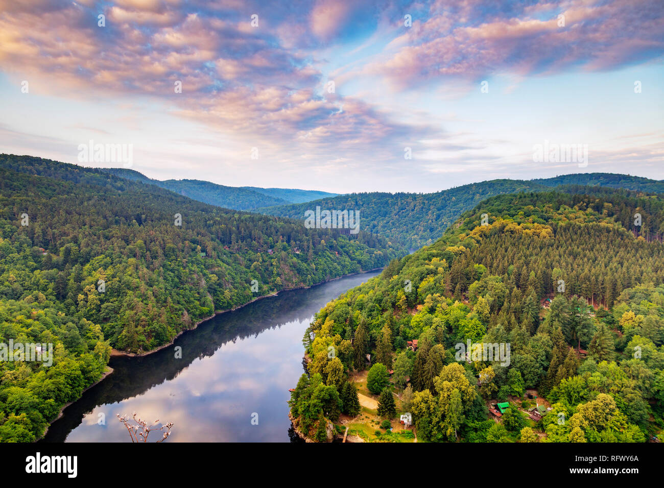 Il fiume Moldava, Repubblica Ceca, Europa Foto Stock