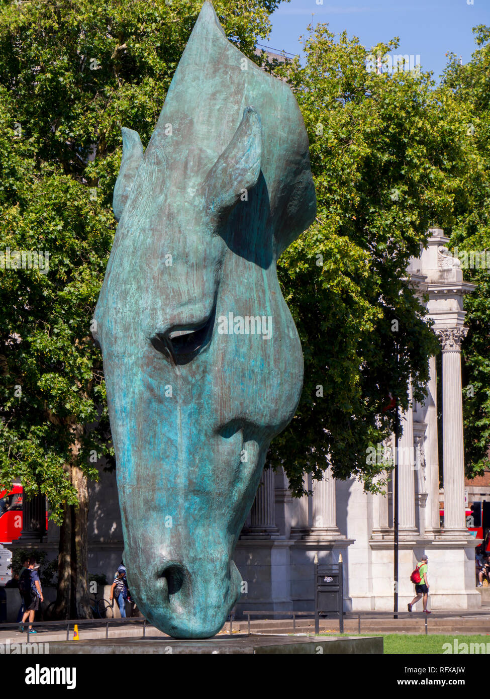 Europa, Regno Unito, Inghilterra, London, Marble Arch testa di cavallo estate Foto Stock