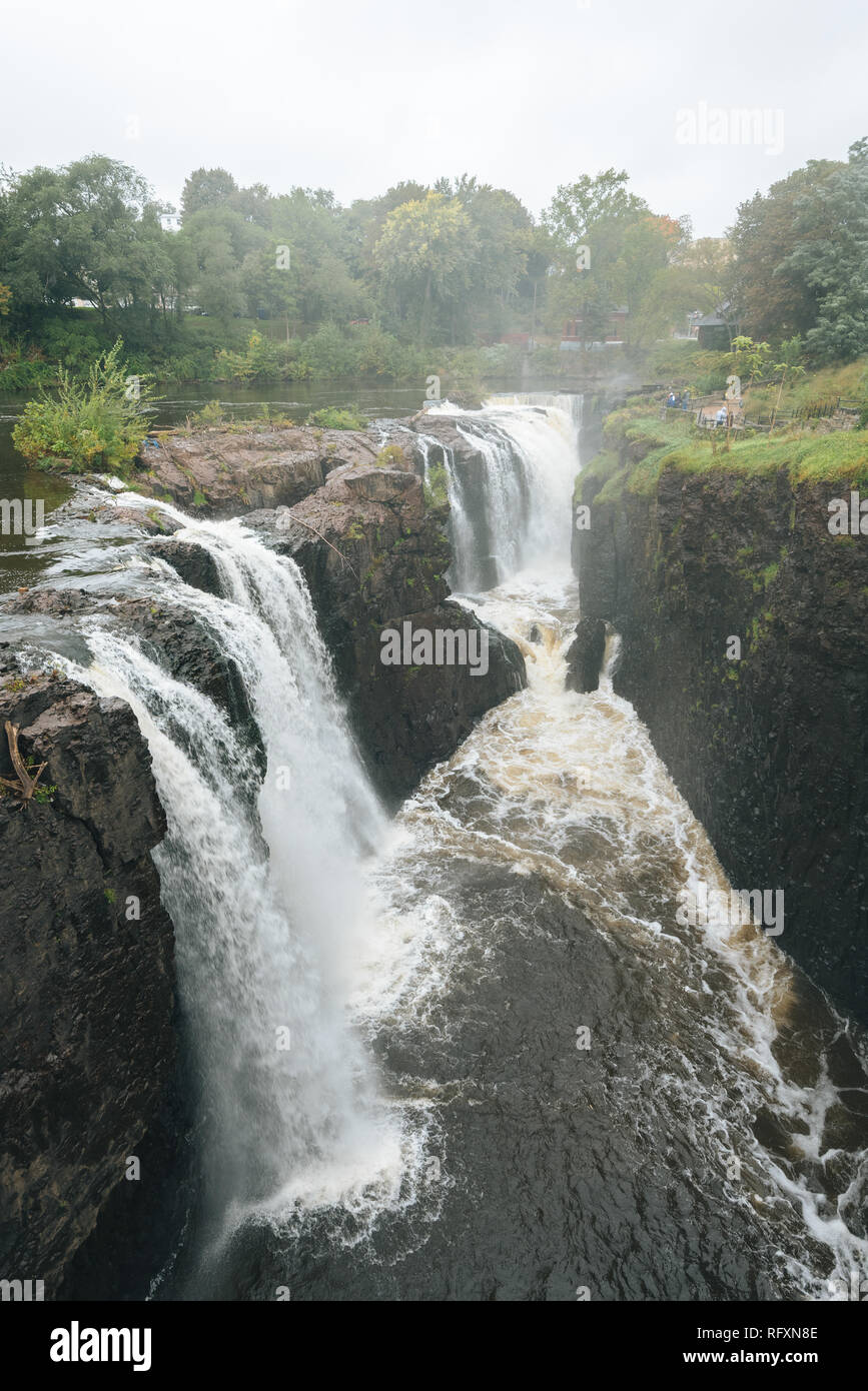 Le grandi cascate del fiume Passaic a Paterson, New Jersey Foto Stock