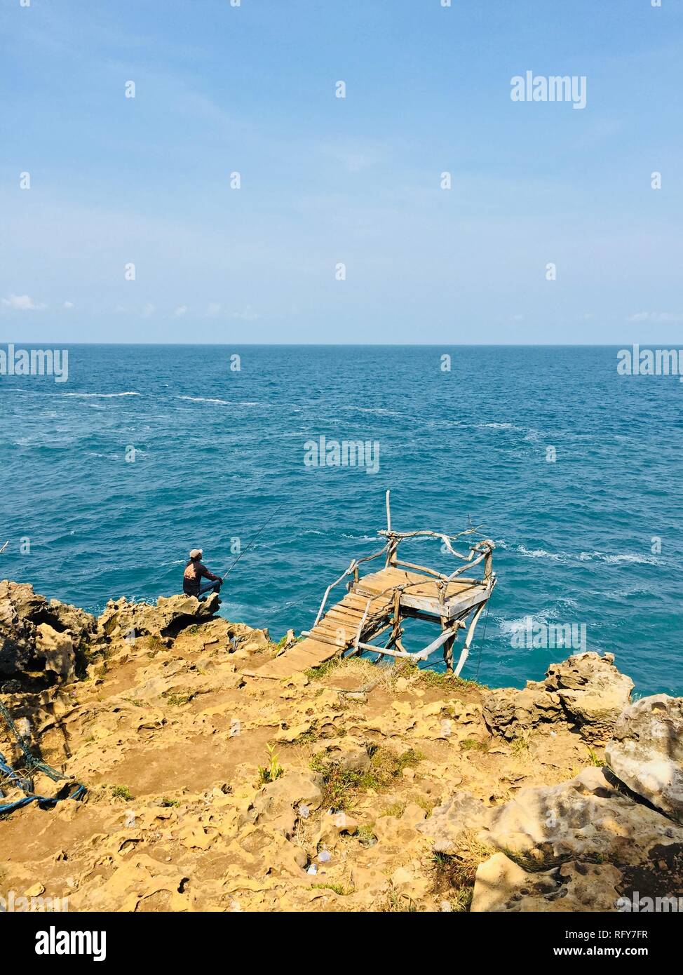 Pantai Timang Jogjakarta isola di Java in Indonesia Foto Stock