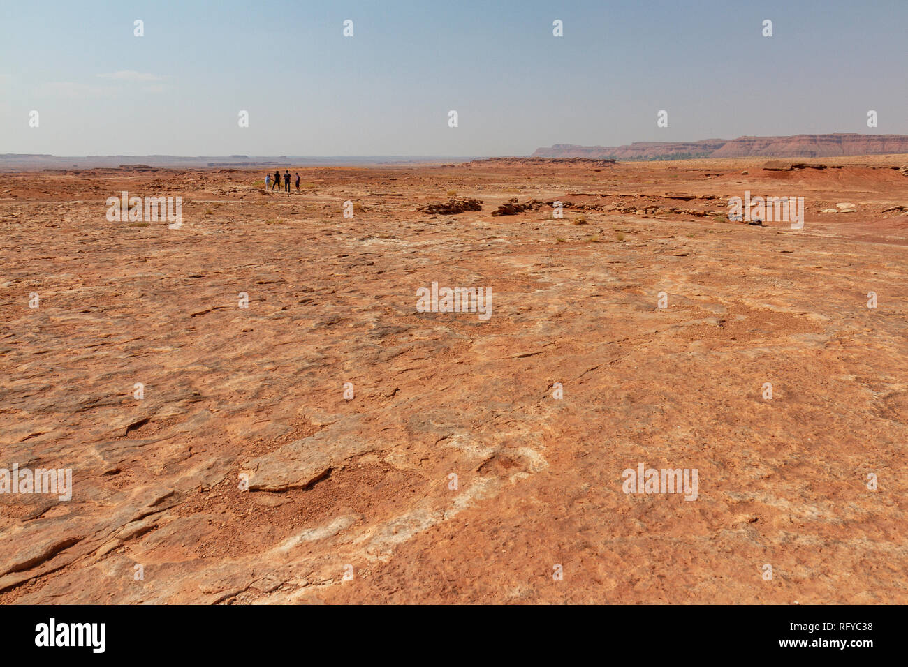 Vista generale di tutta la Moenkopi tracce di dinosauri sito nelle vicinanze di Tuba City, Arizona, Stati Uniti. Foto Stock