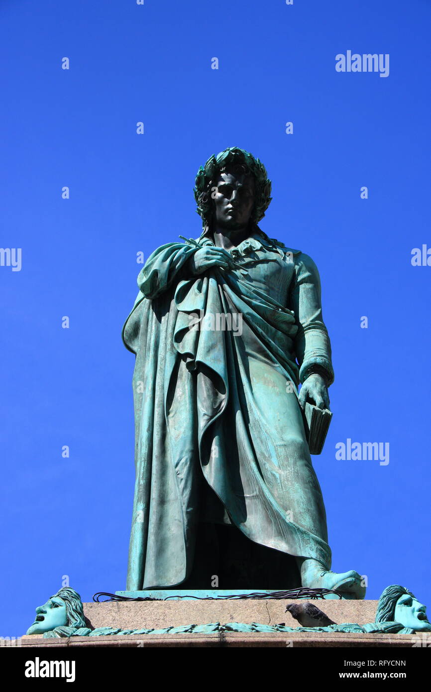 Close-up del monumento a Schiller a Stoccarda Foto Stock