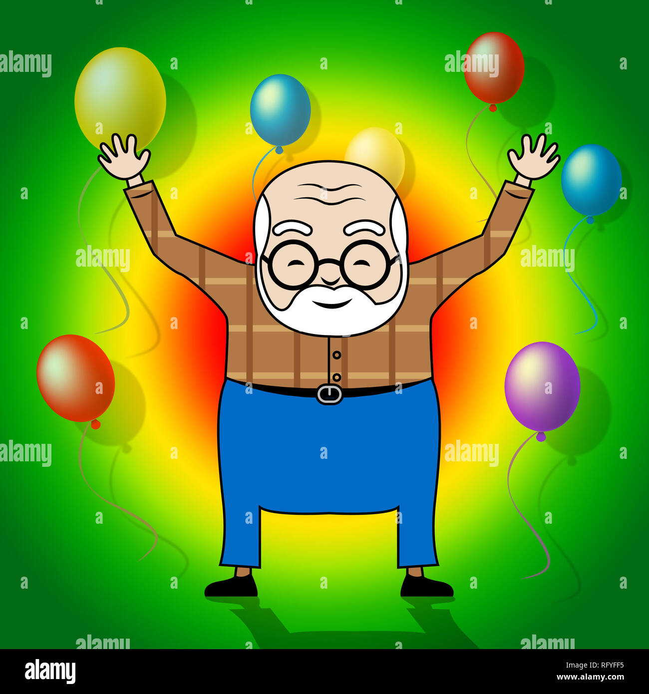 Buon Compleanno Nonno Palloncini Come Sorpresa Per Il Messaggio Di Saluto Il Nonno Auguri A Nonno 3d Illustrazione Foto Stock Alamy