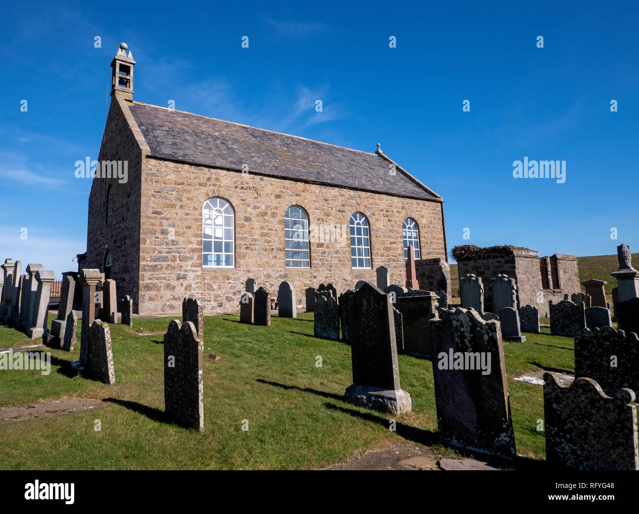 Slains Kirk, Ellon chiesa parrocchiale di Scozia, Foto Stock