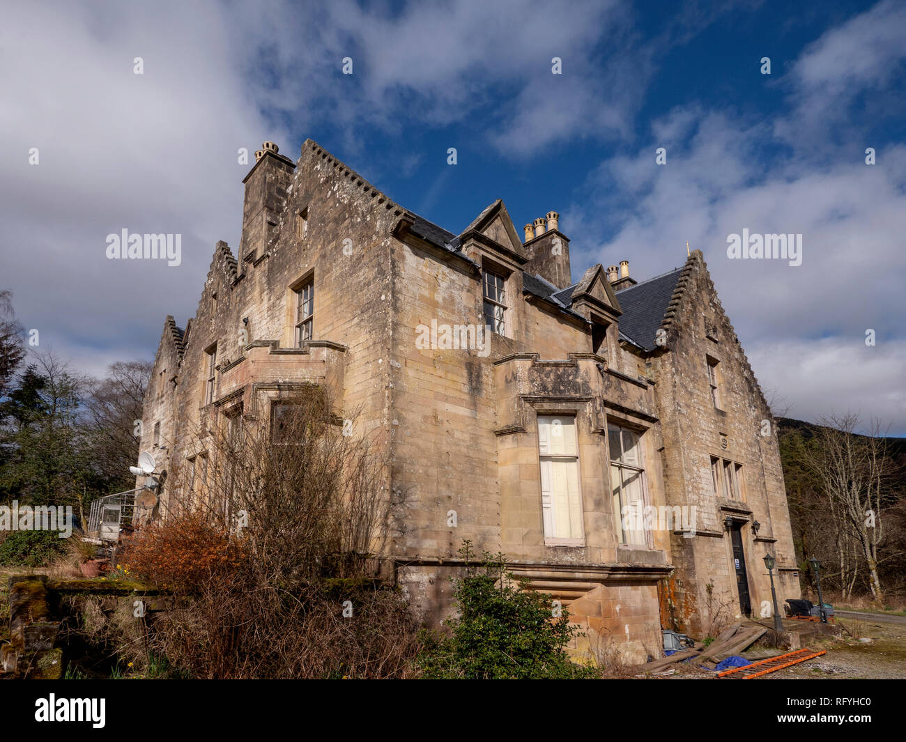 Le rovine della casa Stronvar, Balquhidder, Loch Voil, Perthshire, Scotland, Regno Unito Foto Stock