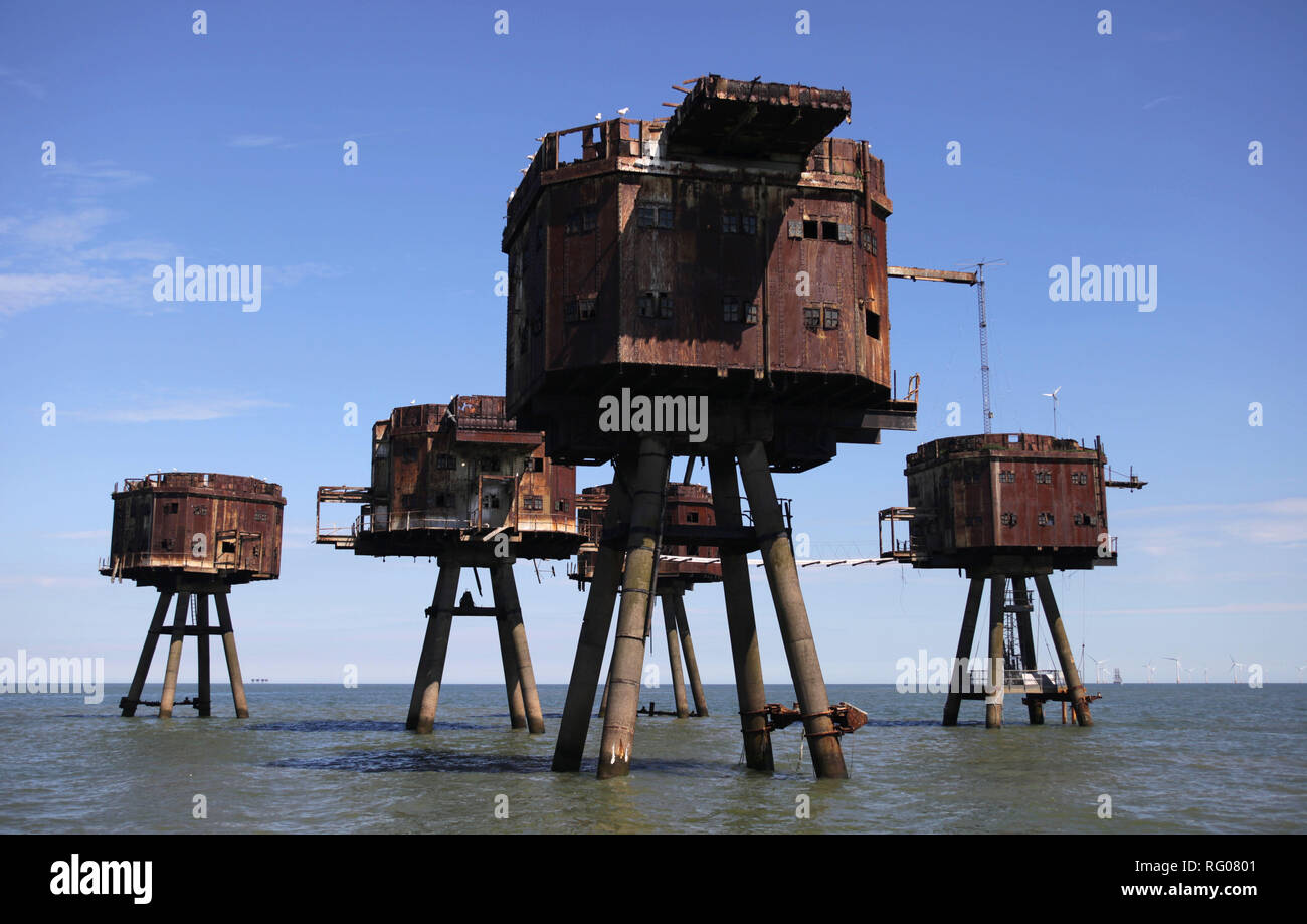 Maunsell sea forts, whitstable kent, Inghilterra, Gran Bretagna Foto Stock