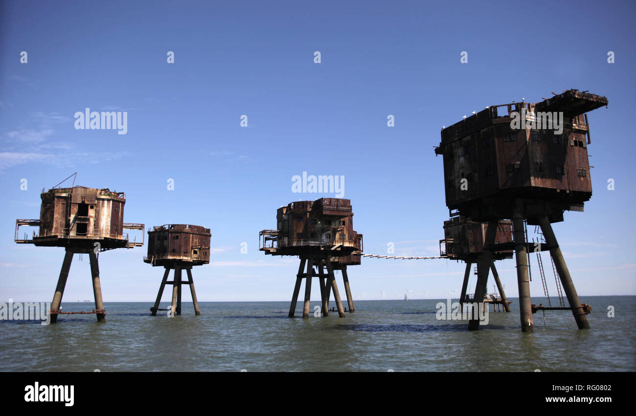Maunsell sea forts, whitstable kent, Inghilterra, Gran Bretagna Foto Stock