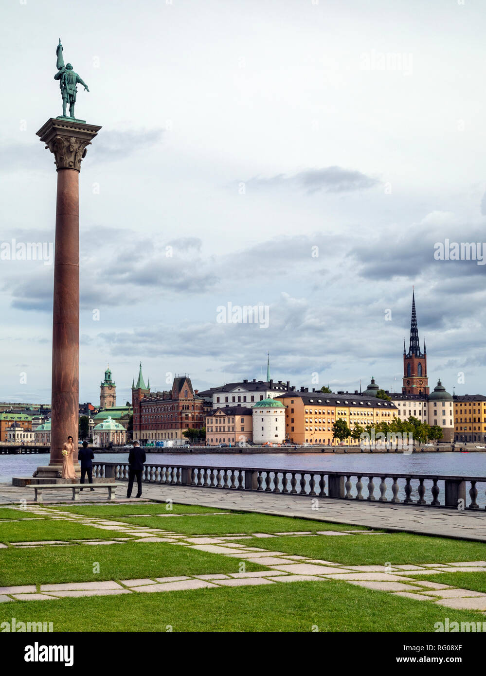 Monumento a Engelbrekt vicino al Stadshus a Stoccolma, Svezia. Foto Stock