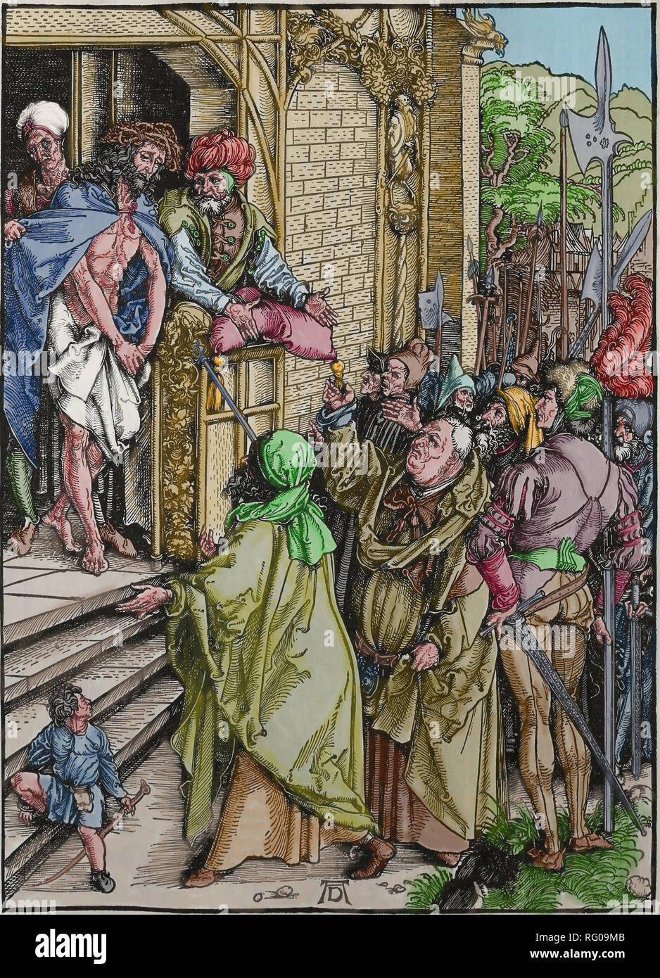 La grande passione. 1497-1500. Cristo davanti al popolo. Incisione di Albrecht Dürer. Foto Stock