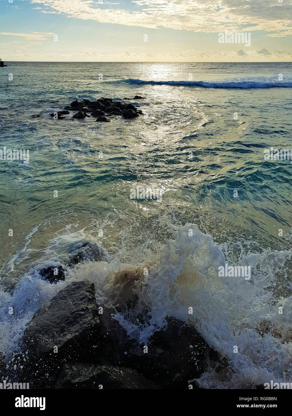 Aspra spiaggia Isola Maurizio Foto Stock