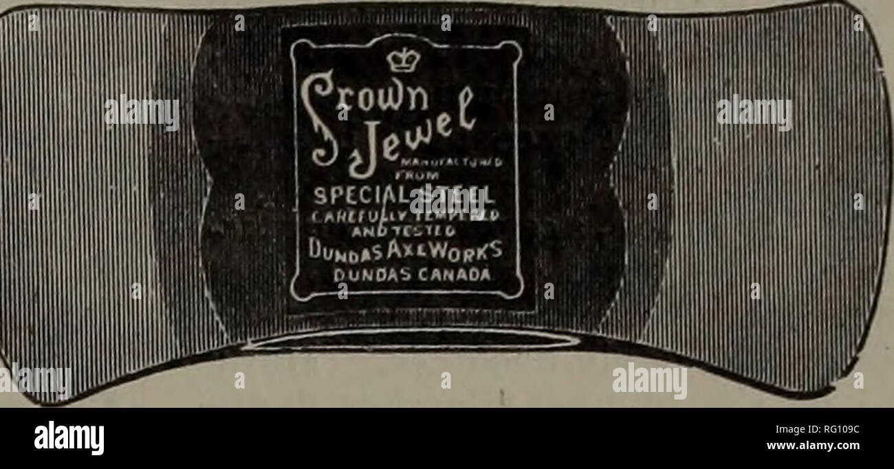 . Canadian Forest industries 1903. Macchinoso; le foreste e la silvicoltura; prodotti di foresta; polpa di legno Industria; legno industrie utilizzatrici. Marche. 333 Gatineau, Corona, castoro, Eagle, Forest King, foglia di quercia, Cana- dian, Hudson's Bay, mon- treal, Quebec Cuneo, mezza zeppa, Beauce e doppio Bix. Anche Woodspliuino Mules e cunei, caduta di cunei, Gedar cunei, appeso cunei, Tomahawks spazzola, ganci, ecc. Cataloghi e tutte le informazioni prontamente arredate. iJ^SRi ...BUCKEYE VIDE M'F'C. CO... MANTTFACTTJRERS di m HlGH&GT;tRADEp io" M Sfi pag. * Alta - Gra.de Sa^ws veloce ed attento lavoro sulla riparazione. Tutti kin Foto Stock