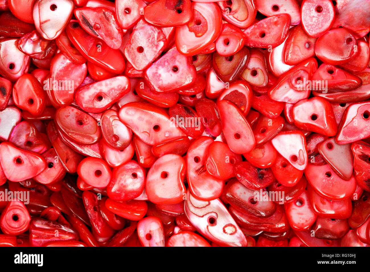 Perle da coralli rossi. La texture per il vostro progetto unico. Foto Stock