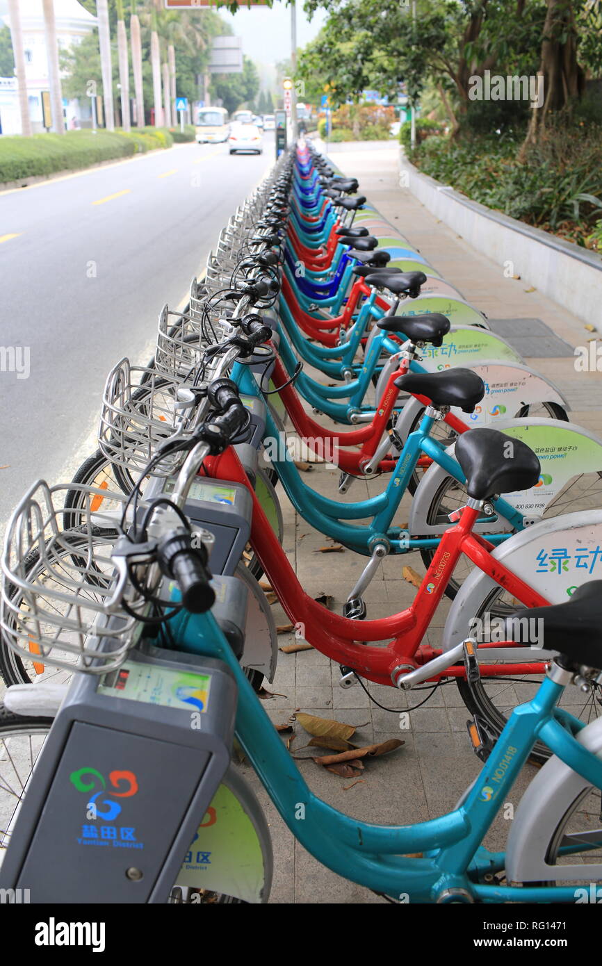 Shared bike a Shenzhen in Cina Foto Stock