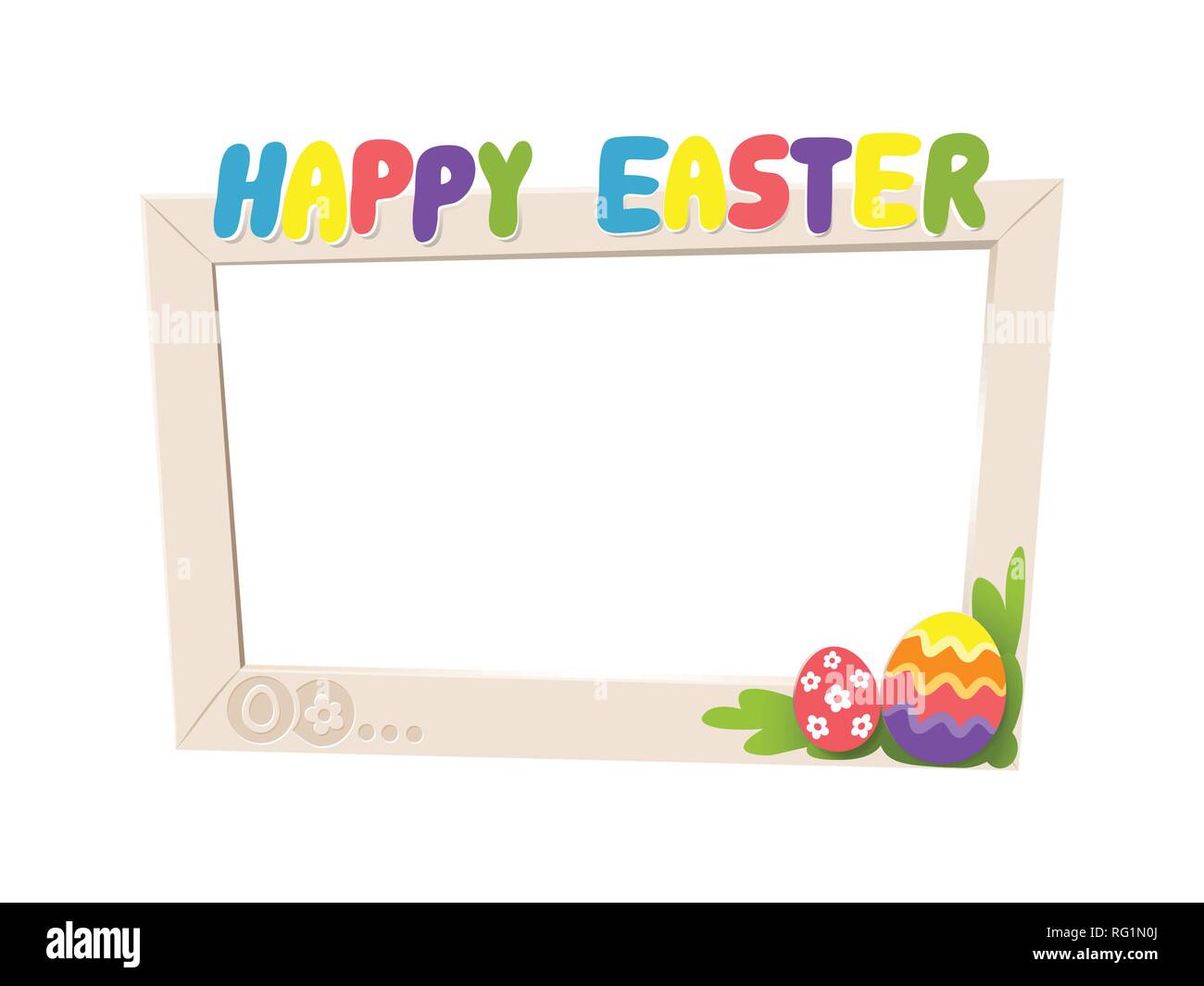 Rete Sociale di Pasqua - telaio stile cartoon isolati su sfondo bianco Illustrazione Vettoriale