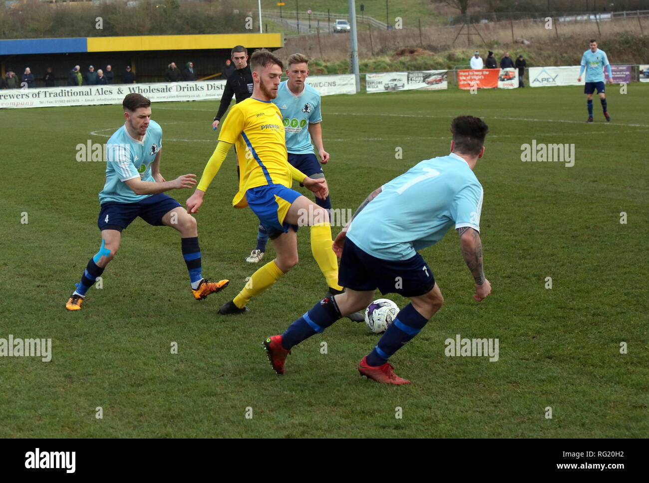 Newport,Isle of Wight sabato 26 gennaio 2019 Foto GV da Newport (IW) giocando in casa contro Fawley Credito: uknip/Alamy Live News Foto Stock