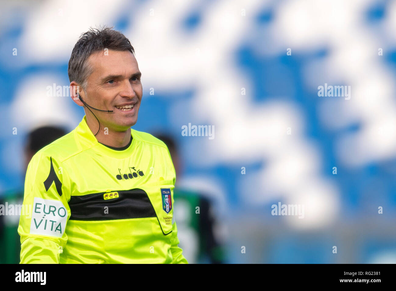 Massimiliano Irrati (Referente) durante l'italiano 'Serie A' match tra Sassuolo 3-0 Cagliari a Mapei Stadium on gennaio 26, 2019 a Reggio Emilia, Italia. Credito: Maurizio Borsari/AFLO/Alamy Live News Foto Stock