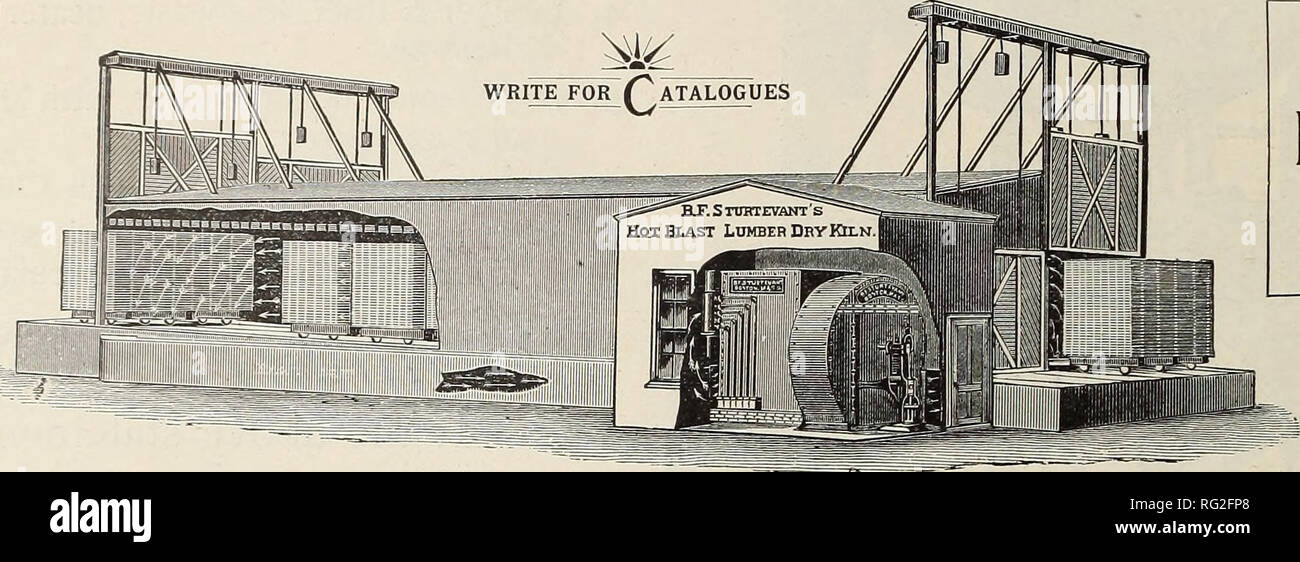 . Canadian Forest industries 1892-1893. Macchinoso; le foreste e la silvicoltura; prodotti di foresta; polpa di legno Industria; legno industrie utilizzatrici. TrtE STURTEVflrNT PflrTENT progressiva. Legname asciutto asciuga KlLN Hard e Soft di legname di legno senza svergolamenti, di verifica o di viraggio al blu . L' . Sistema Sturtevant dei mulini ftEflrTING fabbriche BOSTON: 34 Oliver Street NEW YORK: 91 Liberty Street. Acciaio di piallatura PLfTTE Mill aspiratori per la rimozione di chips trucioli e segatura CHICAGO : 16 a sud di Canal San philadelphia : 135 Nord terza San B. F. STURTEVANT ANDARE., Boston, Massachusetts, M&GT;^^J£ A^2ZF? Dromond, McGaii &AMP; andare i fabbricanti Foto Stock