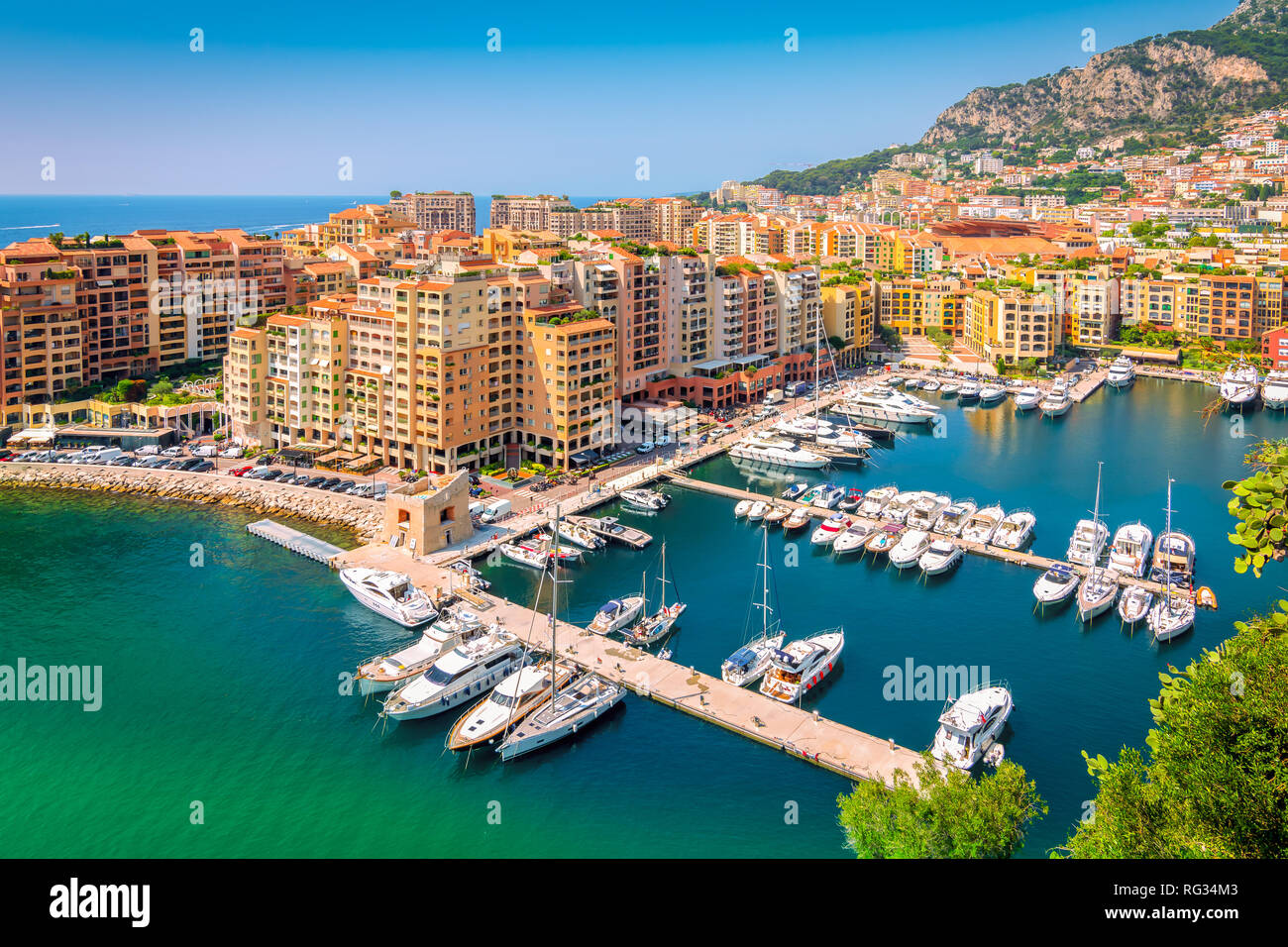 Vista aerea di Fontvieille, Monaco Foto Stock