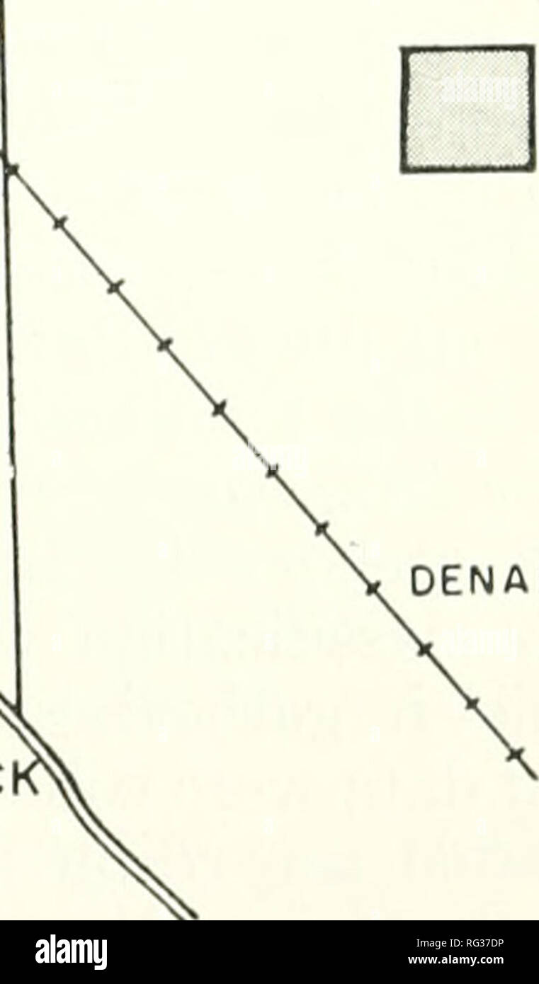 . California a base di pesce e selvaggina. Pesca -- California; gioco e gioco-uccelli -- California; Pesci -- California; popolazione animale gruppi; PÃªches; Gibier; Poissons. MODESTO' N HO EMPIRE Yosemite Blvd. Fiume WATERFORC â ^A HUGHSON UN^' r 0 Â± =T I2iâ°55' Scala in miglia. AREA DI STUDIO OENAIR TURLOC FIGURA 1. Mappa della zona di studio. Annegare da Cliffo Carson. Utilizzare la terra pattern nel sito di studio è stato (i) irrigato pascolo, 87%; (ii) nativi prateria, 6%; (iii) insilamento coi-n e dei cereali e del riso, segala e avena, 3%; (iv) e colture varie whii-li inclusi frutteti e vigneti e terre desolate, 4%. T Foto Stock