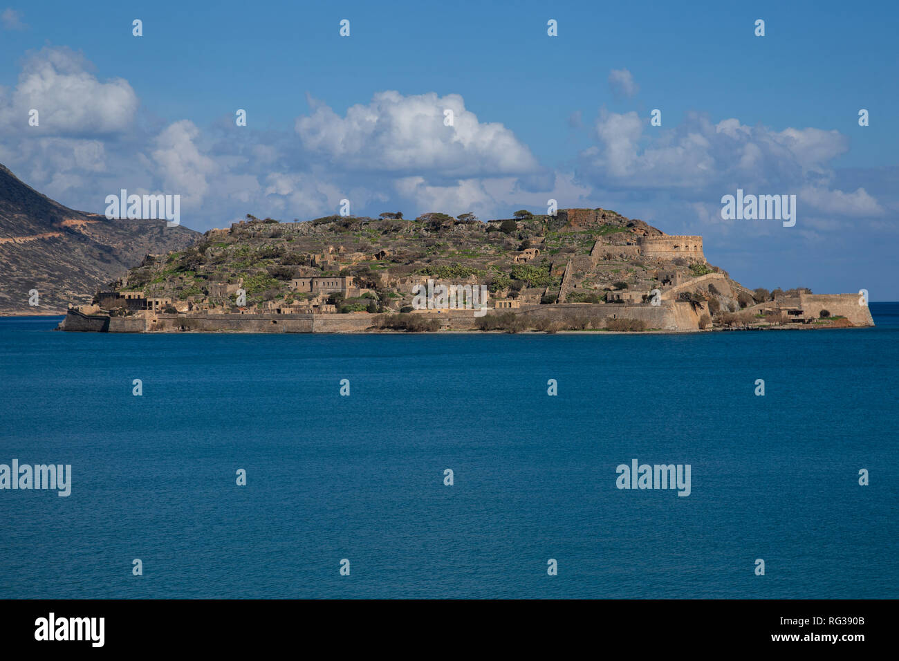 Isola di Spinalonga Creta Grecia Foto Stock