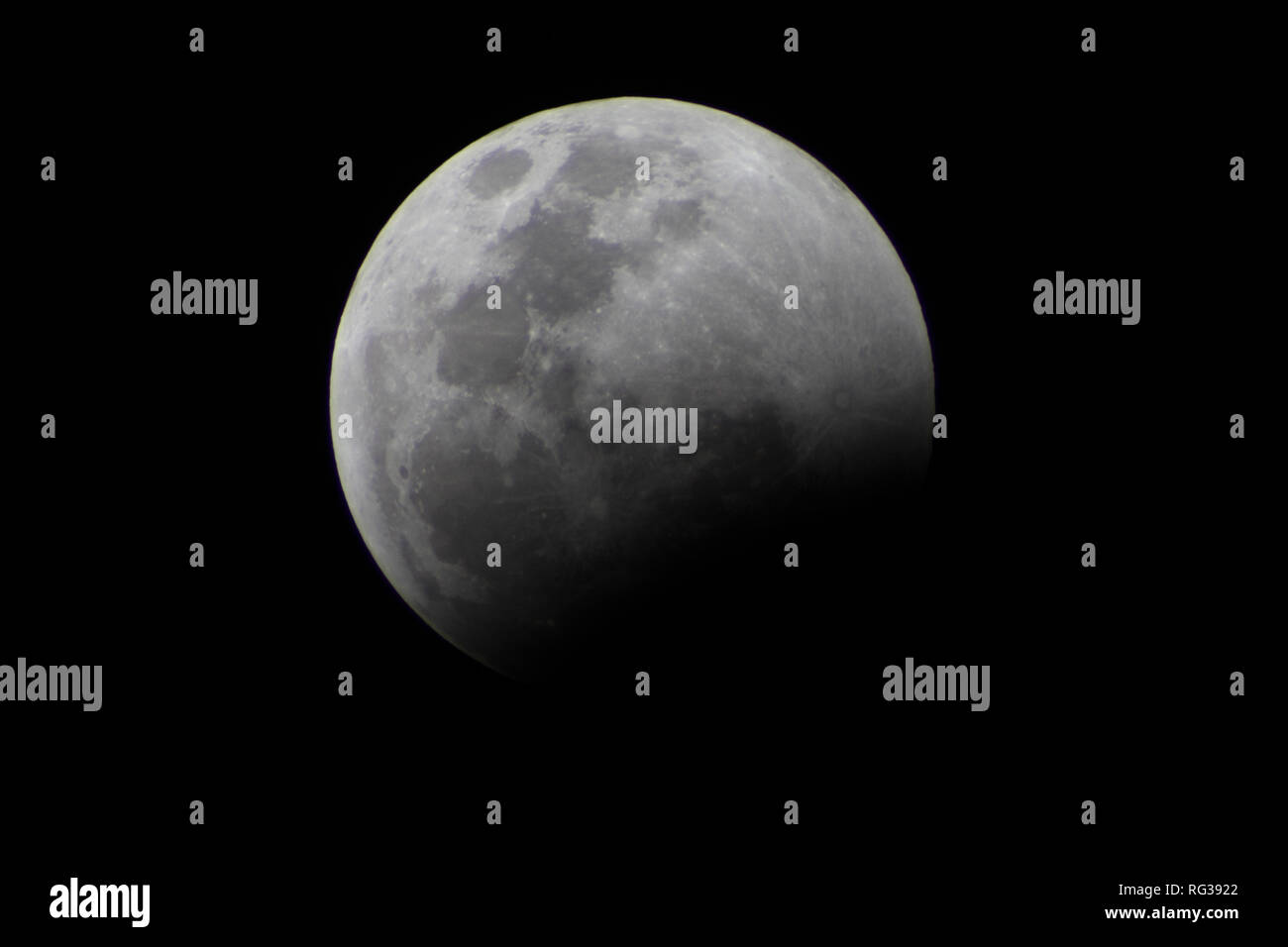 Eclissi lunare totale 2019 Foto Stock