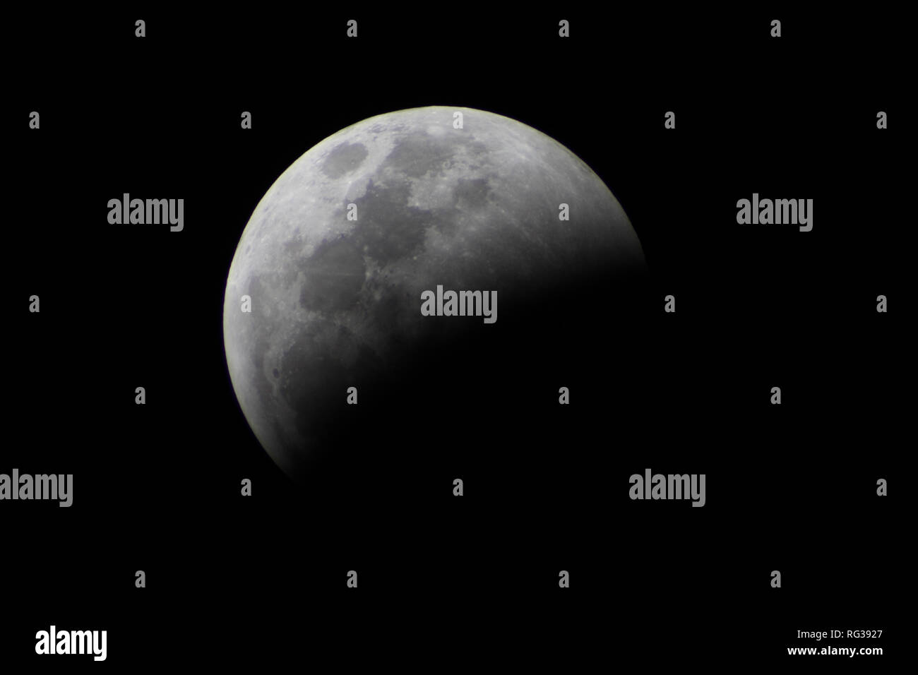 Eclissi lunare totale 2019 Foto Stock