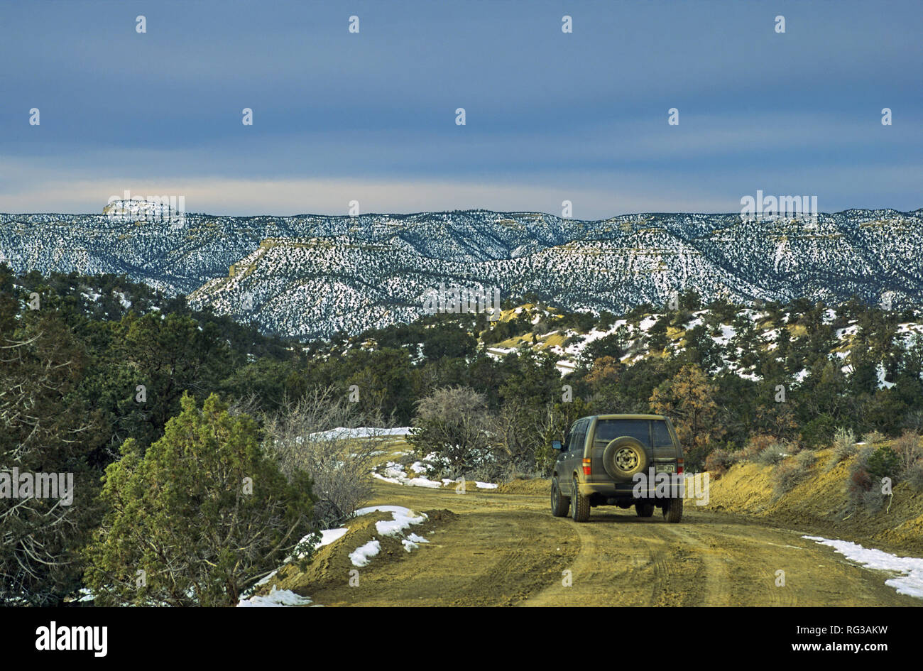 Smoky Mountain Road, inverno, Kaiparowits Plateau, Grand Staircase-Escalante monumento nazionale, Utah, Stati Uniti d'America Foto Stock