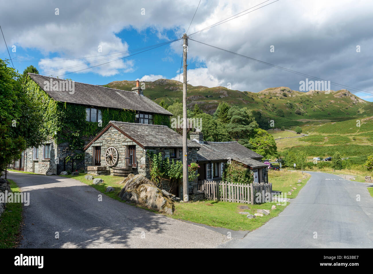 Lake District North West England Regno Unito cottage in Elterwater Foto Stock