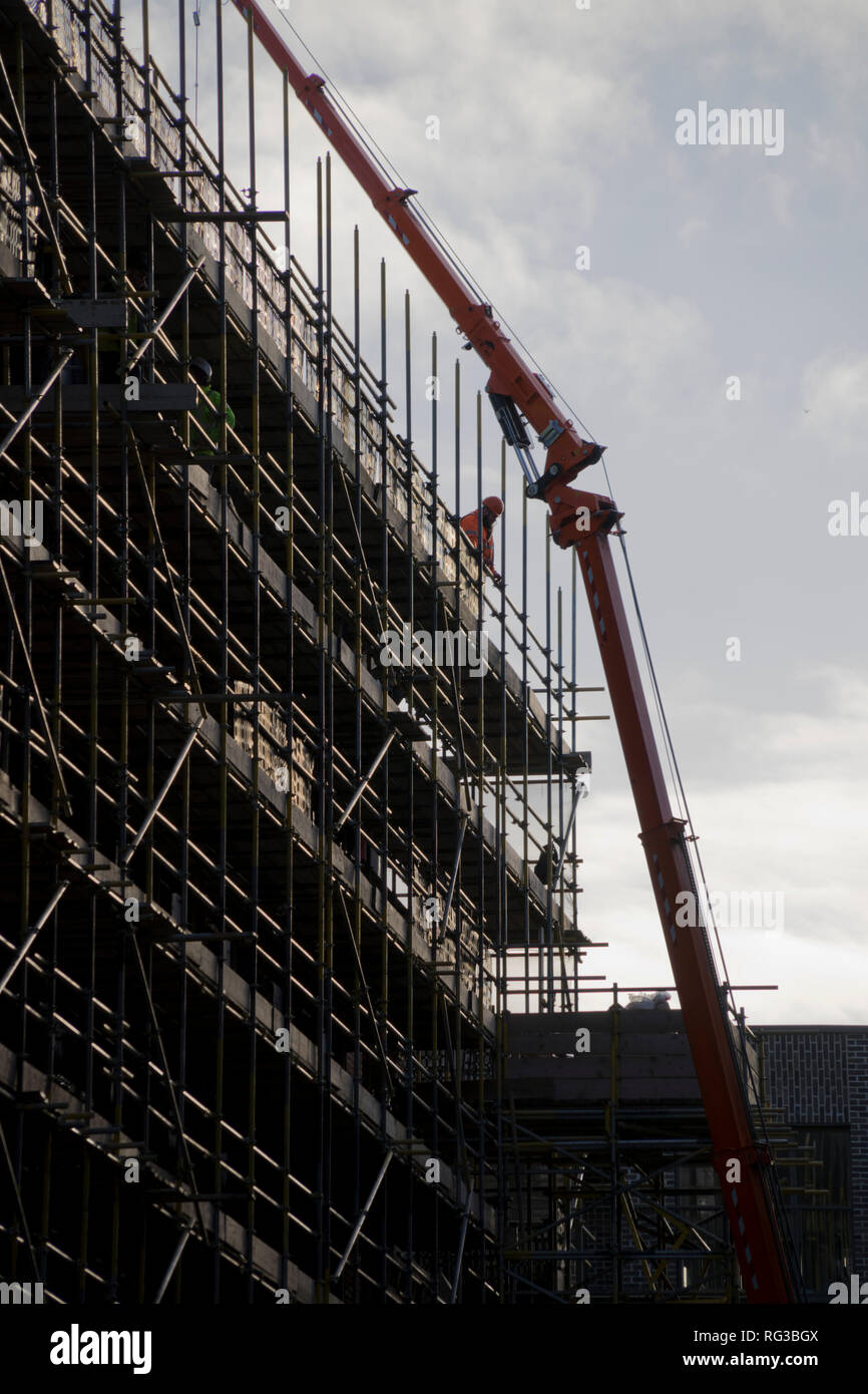 La costruzione di nuove case di lusso a Hackney Wick, Hackney, Londra, Inghilterra, Regno Unito Foto Stock