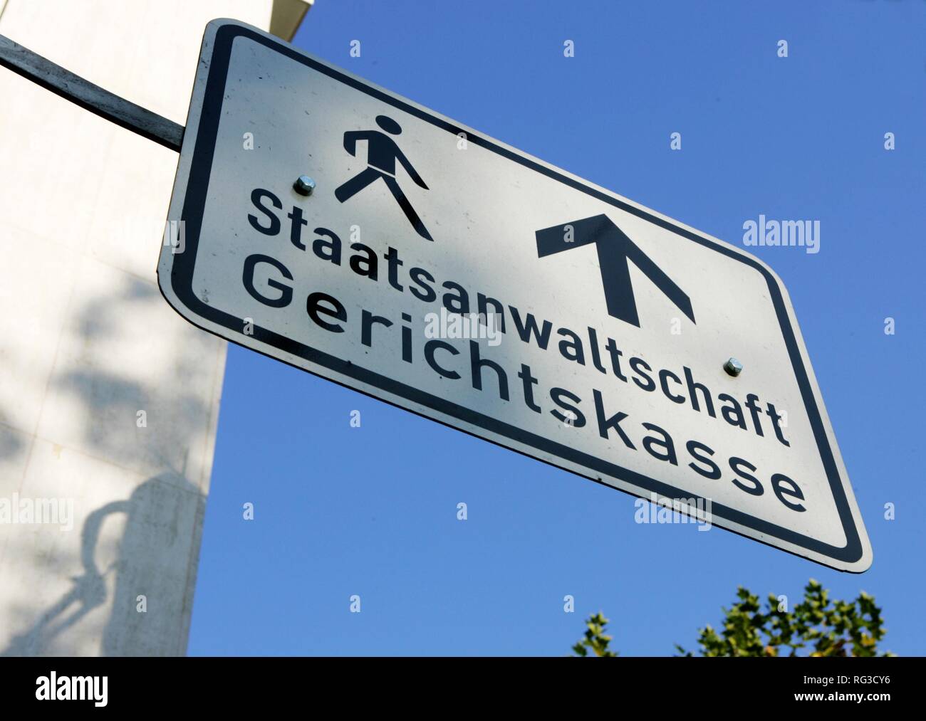 DEU, Germania : segno nel centro di Duesseldorf al pubblico ufficio del procuratore e corte cassiere Foto Stock