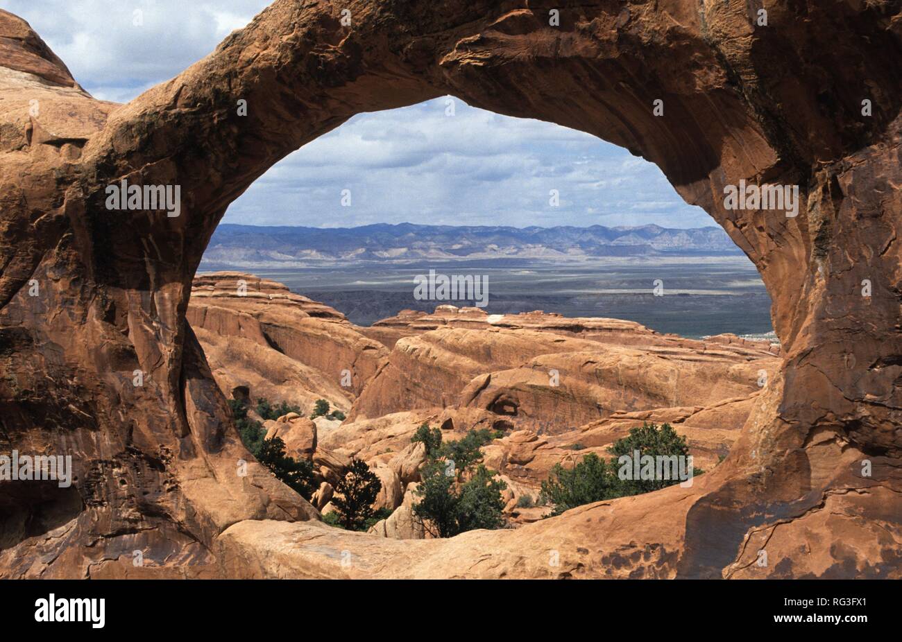 Stati Uniti d'America, Stati Uniti d'America, Utah: Arches National Park, doppio o Arch. Foto Stock
