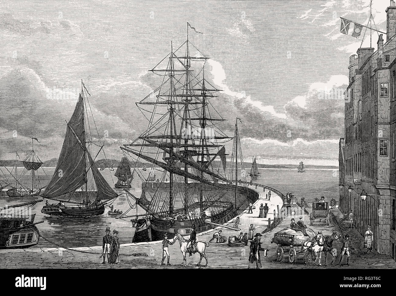 Leith Harbour, Edimburgo, Scozia, XIX secolo Foto Stock