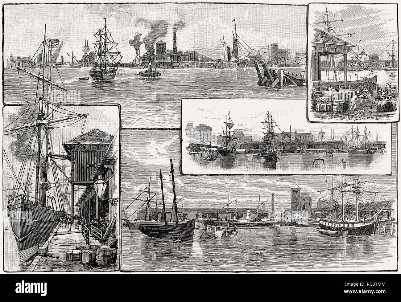 Leith Docks, Edimburgo, Scozia, XIX secolo Foto Stock