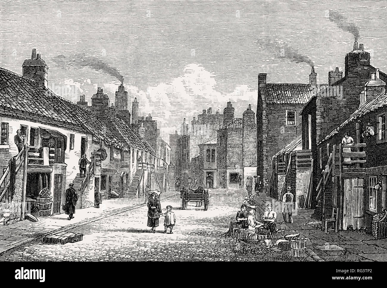 Main Street, Newhaven, Edimburgo, Scozia, XIX secolo Foto Stock