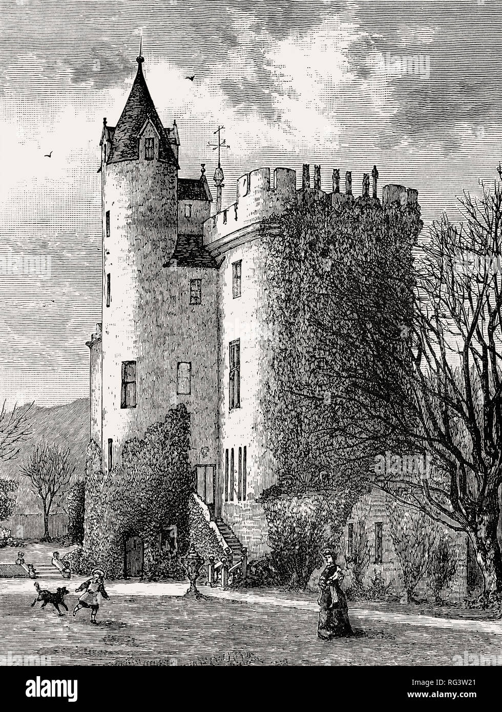 Torre Bonaly, Colinton, Edimburgo, Scozia, XIX secolo Foto Stock