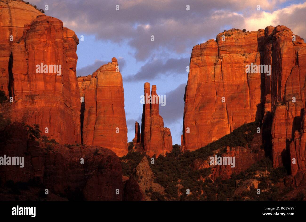 Stati Uniti d'America, Stati Uniti d'America, Arizona, Sedona: Red Rock Country, rock formazione Cattedrale Rock. Foto Stock