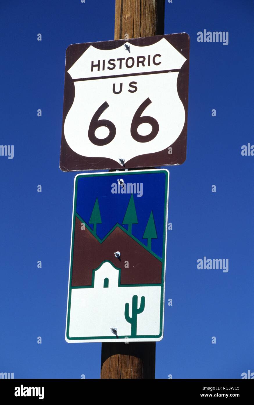 Stati Uniti d'America, Stati Uniti d'America, Arizona: la Storica Route 66, vicino Seligman. Foto Stock