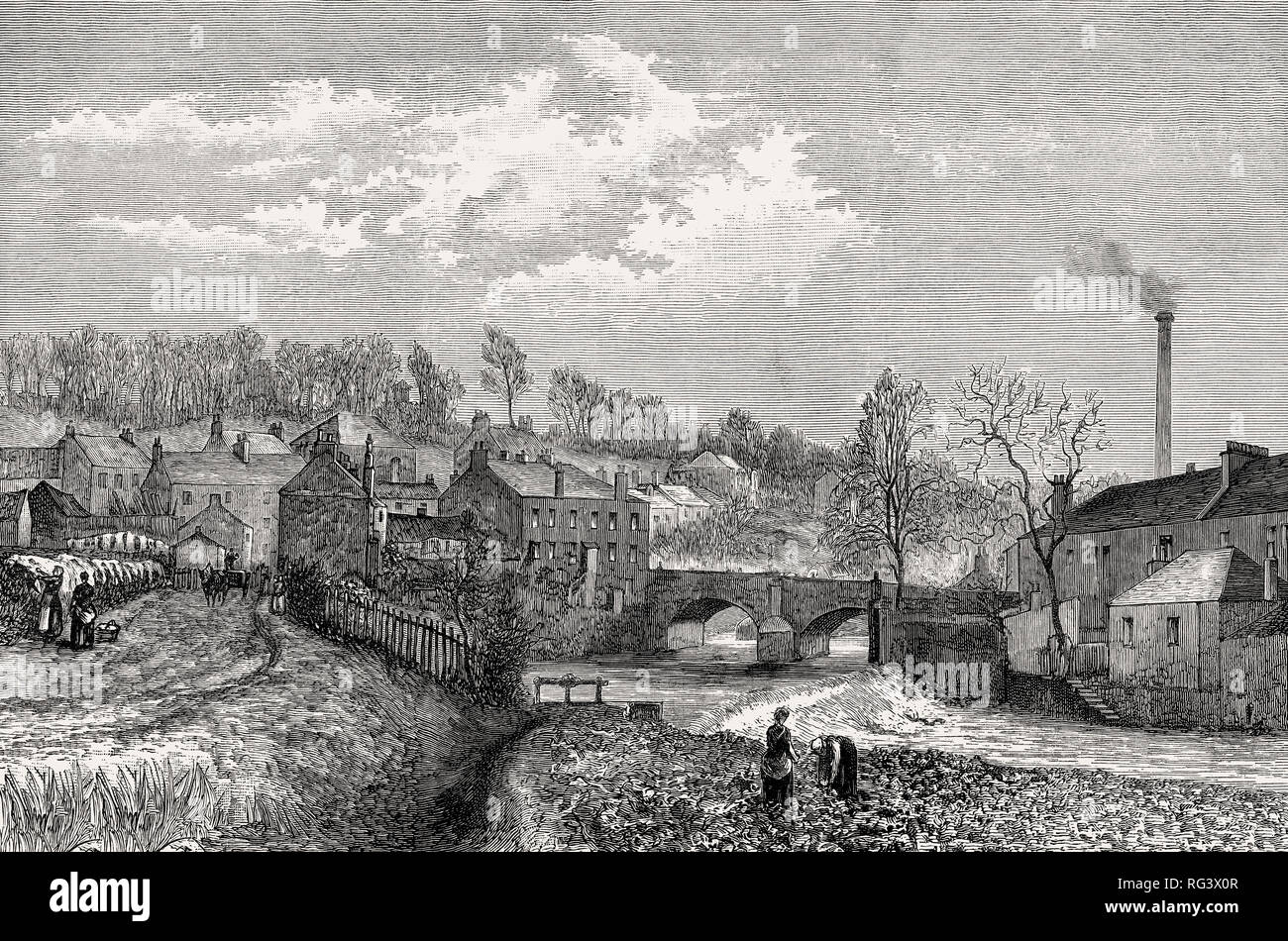 Lasswade, un quartiere di Edimburgo, Scozia, XIX secolo Foto Stock