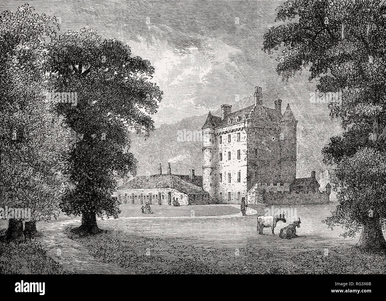 Il Melville Castle, 1776, Midlothian, Edimburgo, Scozia Foto Stock