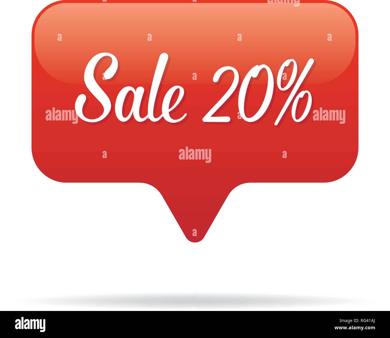 Vol.7 Vendita segno impostare Notifica app 20 percento voce design per banner o poster. Vendita e sconti concetto. Illustrazione Vettoriale. Illustrazione Vettoriale