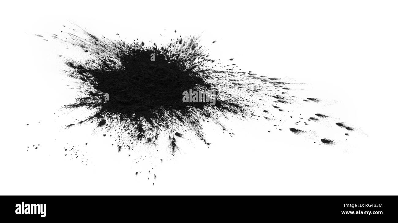 Stampa in bianco e nero delle macchie di toner isolato su bianco Foto Stock