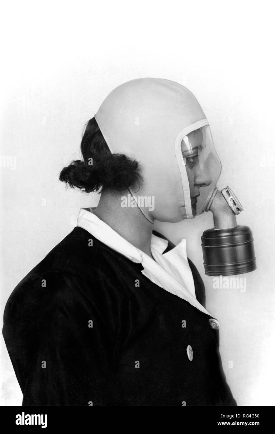 La guerra chimica, gas mask maschera Pirelli, 1915-18 Foto Stock