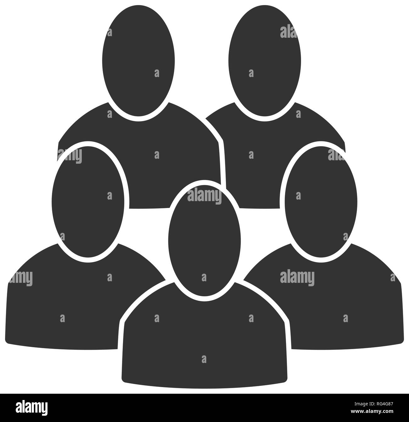 Gruppo, conferenza, azienda, 5 uomo, personale icona piatta. Illustrazione vettoriale EPS10. Illustrazione Vettoriale