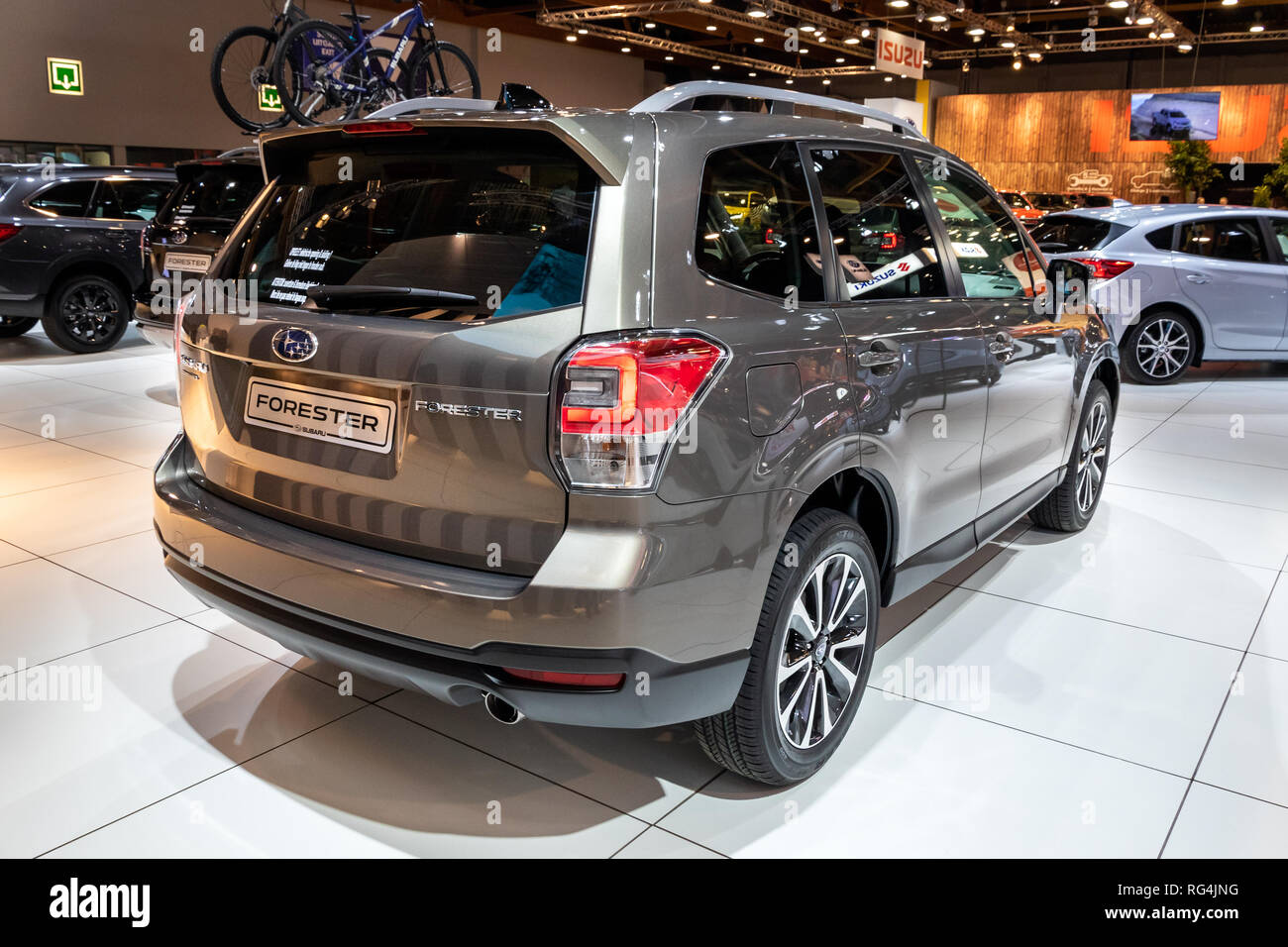 Bruxelles - Jan 18, 2019: Subaru Forester auto presentati presso la 97Bruxelles Motor Show 2019 Autosalon. Foto Stock